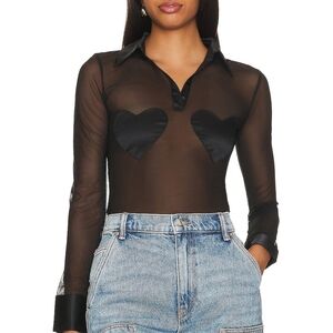 New! Heart Patch Bodysuit Fleur du Mal - Small or X-Small